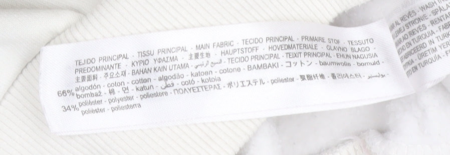 Bershka Men's White Boston 1982 Graphic Sweatshirt Size M