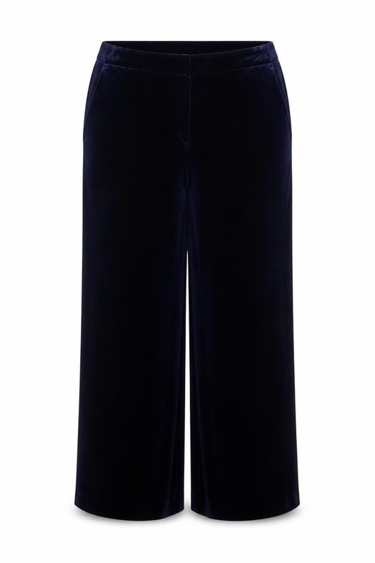 Tu Women’s Blue Velvet Wide-Leg Trousers Size 18 Regular