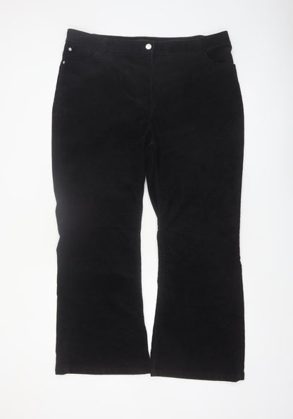 Next Women’s Black Corduroy Straight Leg Trousers Size 18 Slim