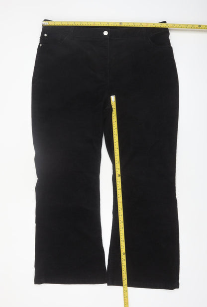 Next Women’s Black Corduroy Straight Leg Trousers Size 18 Slim