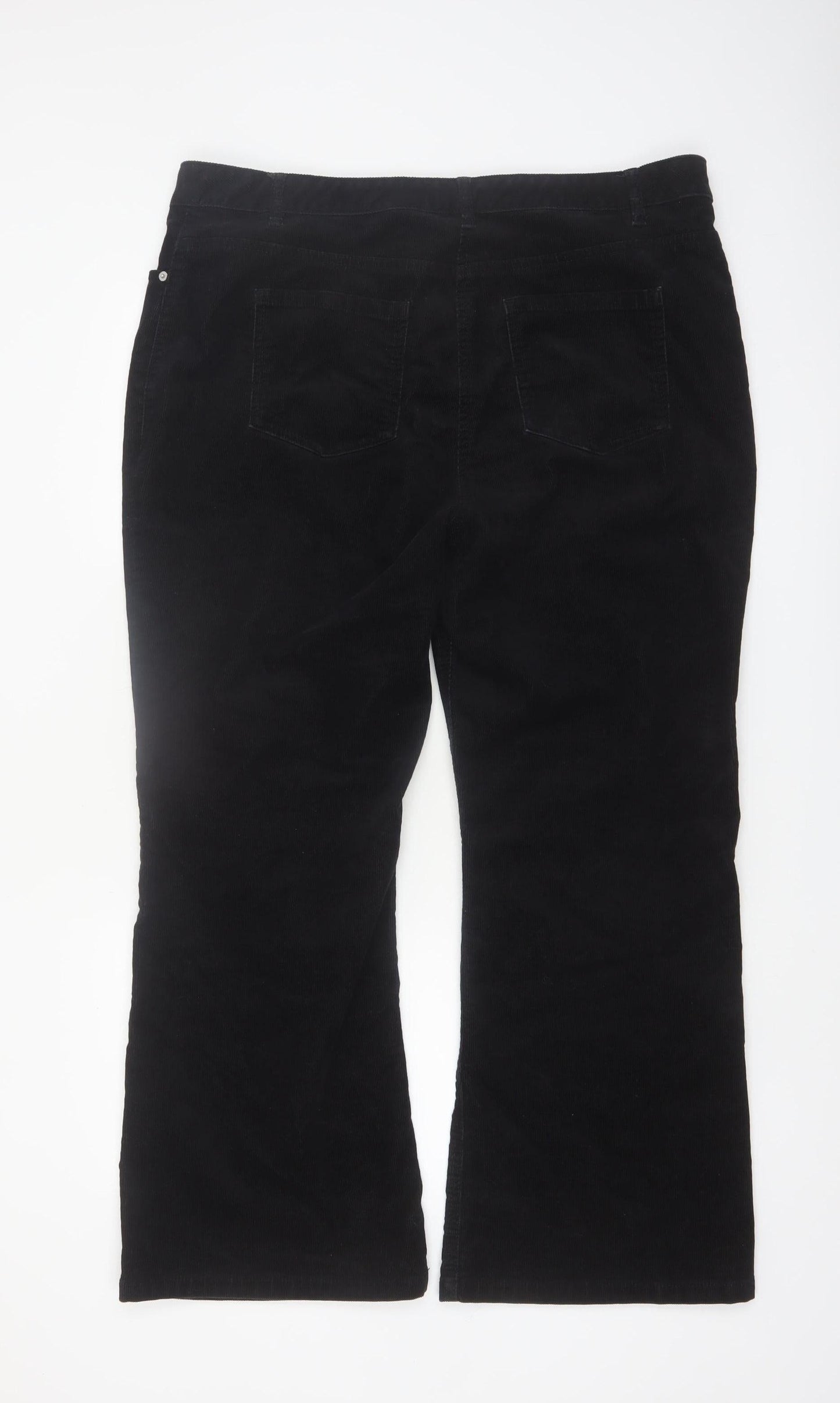 Next Women’s Black Corduroy Straight Leg Trousers Size 18 Slim