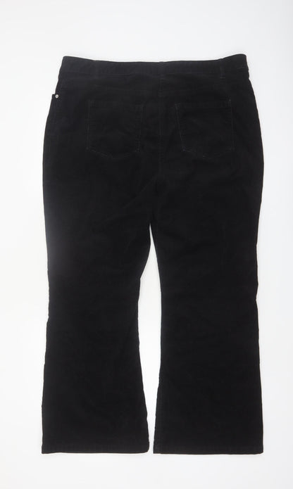 Next Women’s Black Corduroy Straight Leg Trousers Size 18 Slim
