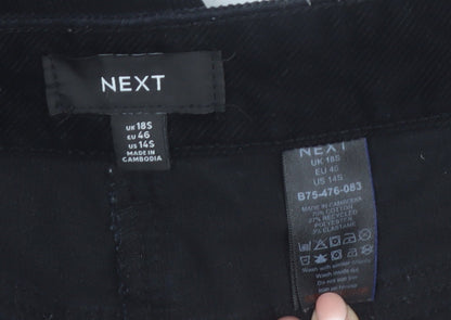 Next Women’s Black Corduroy Straight Leg Trousers Size 18 Slim
