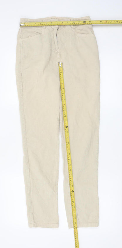 Poetry Women’s Beige Corduroy Chino Trousers UK 6 Regular Fit