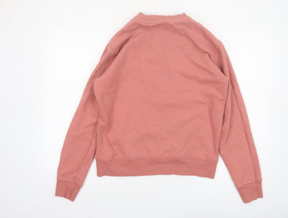 Marks and Spencer Womens Pink Cotton Pullover Sweatshirt Size S