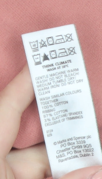 Marks and Spencer Womens Pink Cotton Pullover Sweatshirt Size S