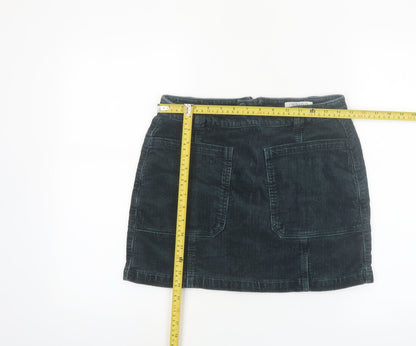 Marks and Spencer Women Blue Corduroy A-Line Short Skirt Size 10