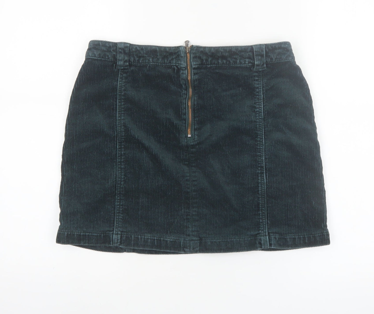 Marks and Spencer Women Blue Corduroy A-Line Short Skirt Size 10