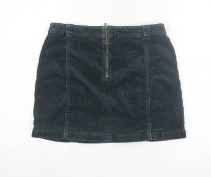 Marks and Spencer Women Blue Corduroy A-Line Short Skirt Size 10