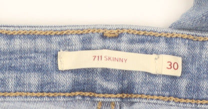 Levi's Womens Blue 711 Skinny Jeans Size 12 Regular Fit Stretch Denim
