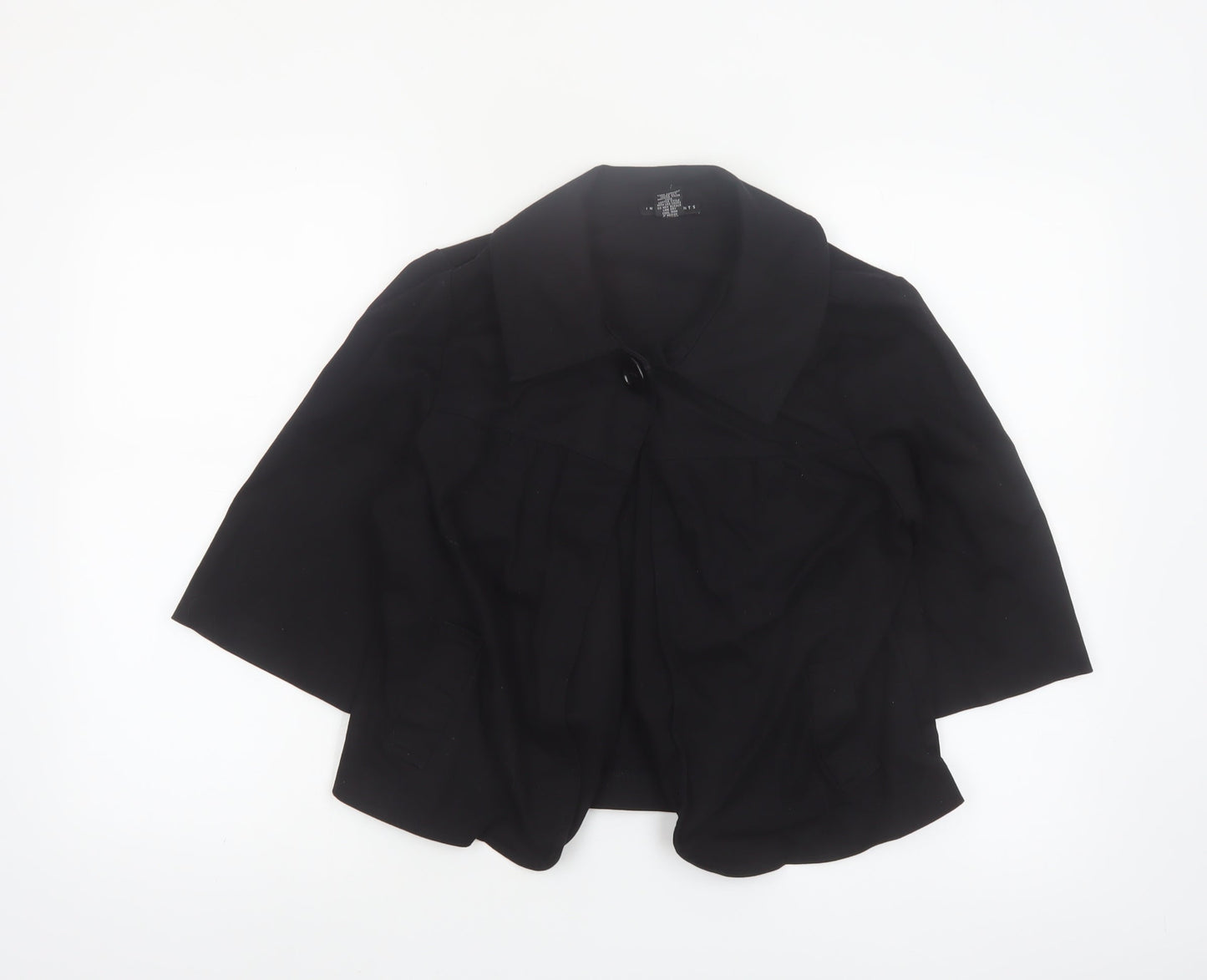 Ingredients Womens Black Cotton Blend Short Jacket Size 8