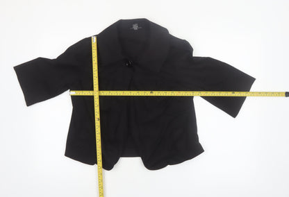 Ingredients Womens Black Cotton Blend Short Jacket Size 8