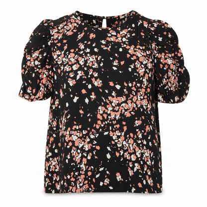 Whistles Women's Multicoloured Floral Short Sleeve Viscose Blouse UK14