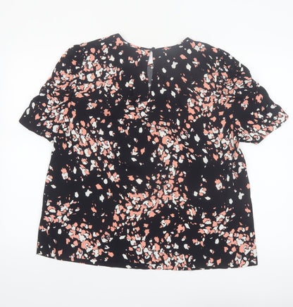 Whistles Women's Multicoloured Floral Short Sleeve Viscose Blouse UK14
