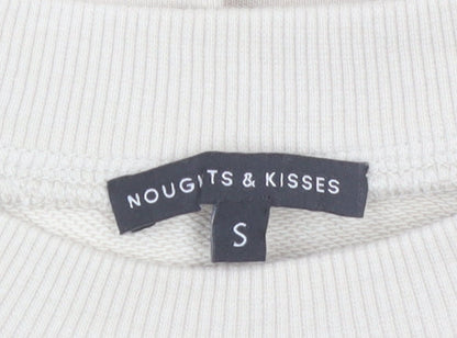 Noughts & Kisses Women’s Beige T-Shirt Dress S Long Sleeve Casual