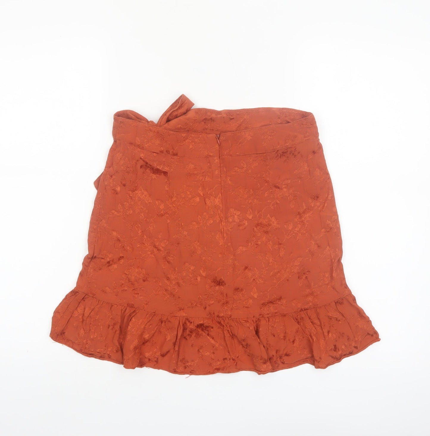 Urban Outfitters Womens Brown Wrap Ruffle Short Skirt L Viscose