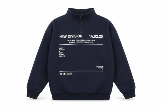 Marks & Spencer Boys Blue 12-13 Years Half Zip Graphic Print Sweatshirt