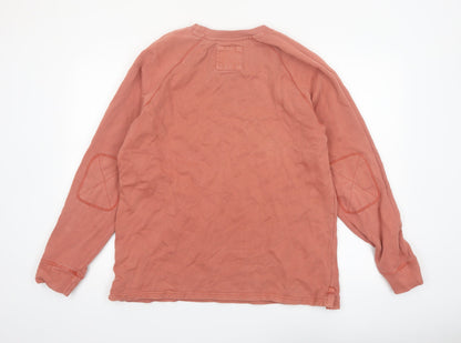 Fat Face Men’s Brown Cotton Crew Neck Long Sleeve Pullover Sweatshirt L