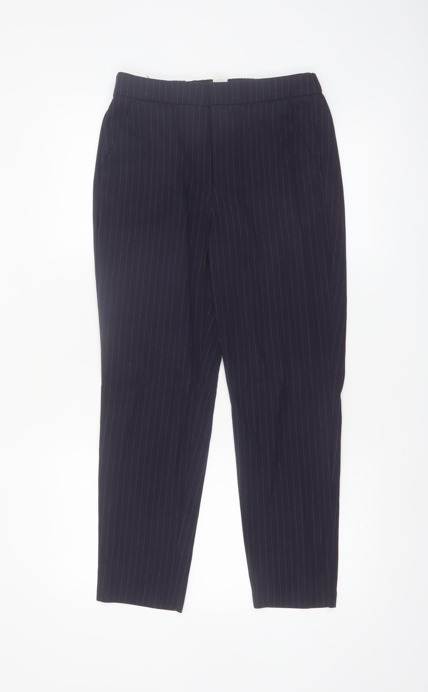 L.O.G.G. Women Black Pinstripe Slim Trousers Size 8