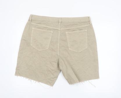 Marks and Spencer Women Beige Size 20 Bermuda Cotton Shorts