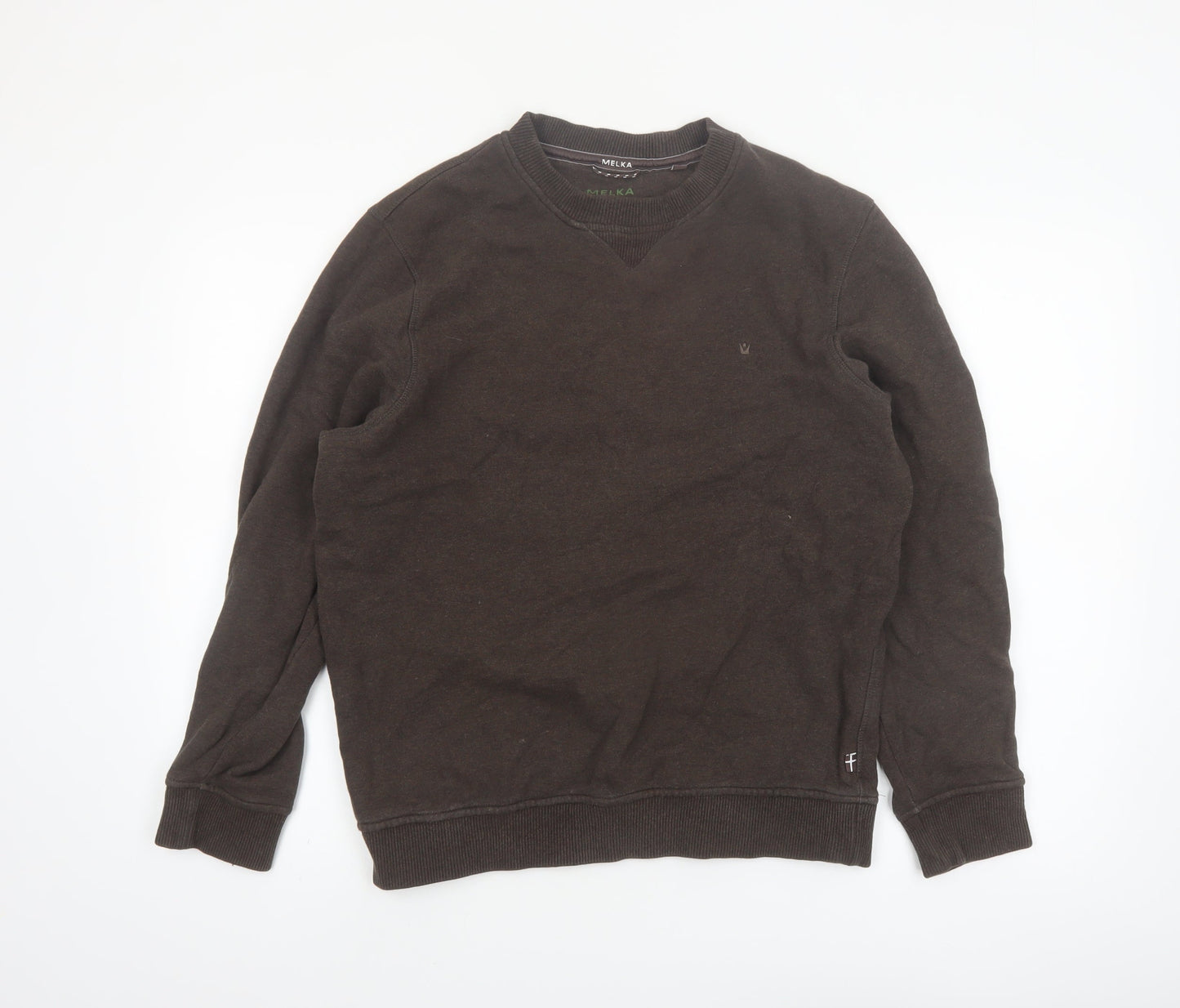 Melka Men's Brown Crew Neck Pullover Sweatshirt Size S