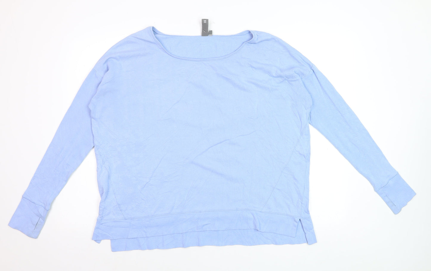 Sweaty Betty Women Blue Cotton Modal Long Sleeve Pullover Sweatshirt Size L