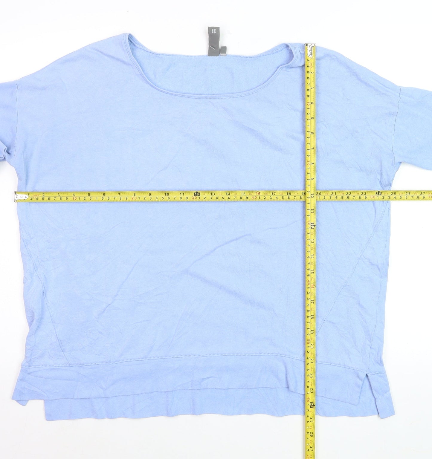Sweaty Betty Women Blue Cotton Modal Long Sleeve Pullover Sweatshirt Size L