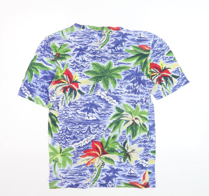 Tommy Hilfiger Men's Multicoloured Hawaiian Beach Print Cotton T-Shirt L