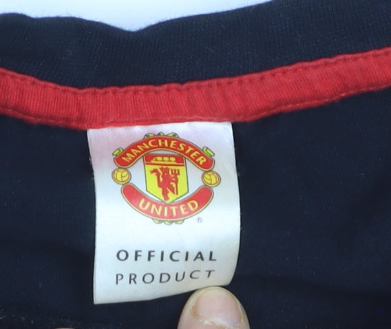 Manchester United Boys Red Black Cotton Short Sleeve Pyjama Top 12-13 Years