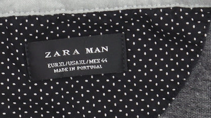 Zara Man Grey Short Sleeve Polo Shirt XL Cotton Blend