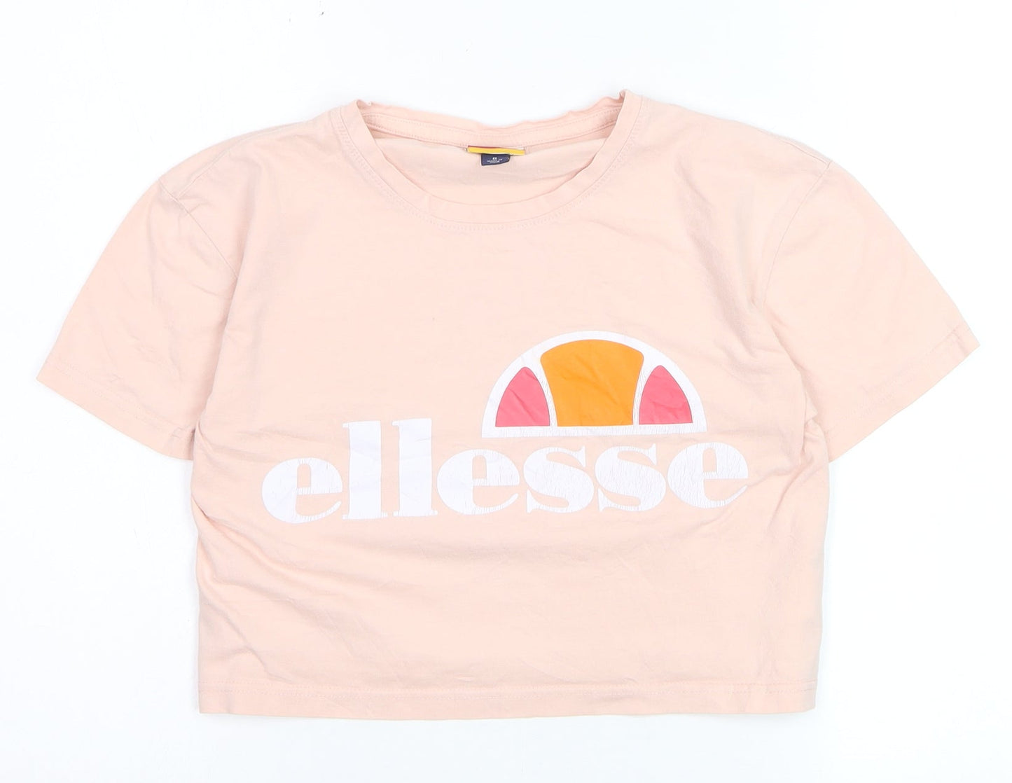 Ellesse Women's Beige Cropped Logo T-Shirt Size 8
