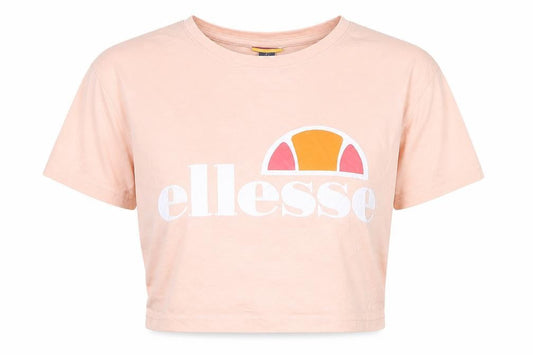Ellesse Women's Beige Cropped Logo T-Shirt Size 8