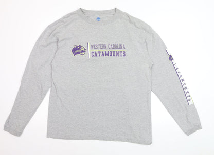 NCAA Men’s Grey Long Sleeve Western Carolina Catamounts Shirt Size L