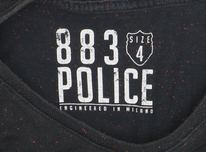 883 Police Men's Black Short Sleeve Crew Neck Logo T-Shirt L