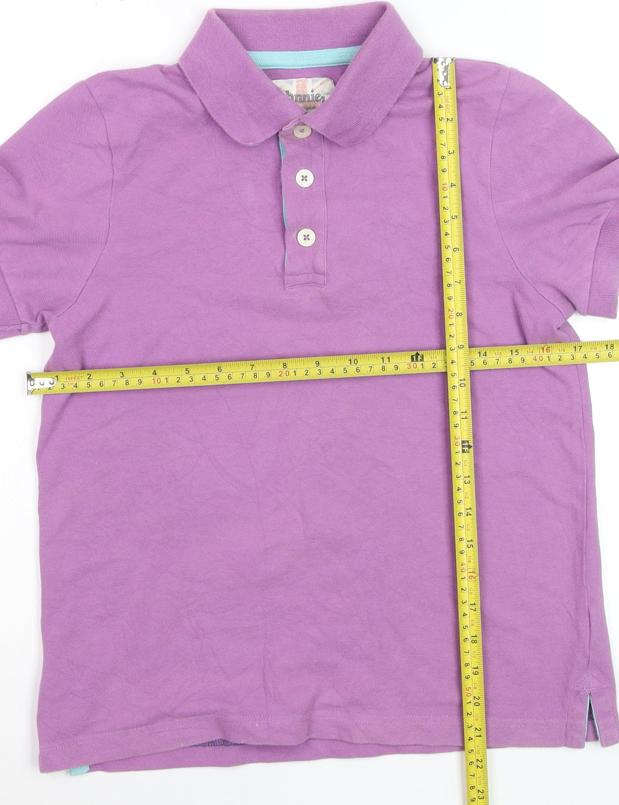 Johnnie b Girls Purple Cotton Polo Shirt 11-12 Years Collared Short Sleeve