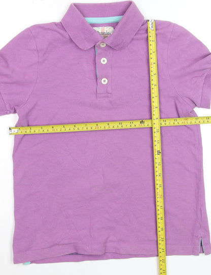 Johnnie b Girls Purple Cotton Polo Shirt 11-12 Years Collared Short Sleeve