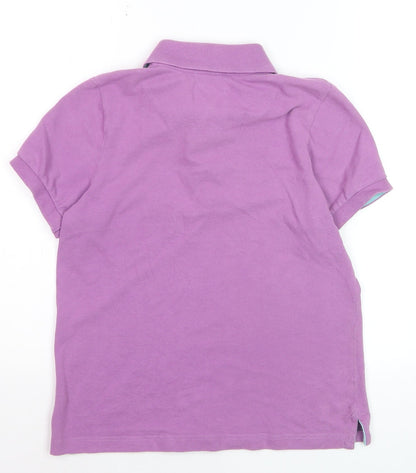 Johnnie b Girls Purple Cotton Polo Shirt 11-12 Years Collared Short Sleeve