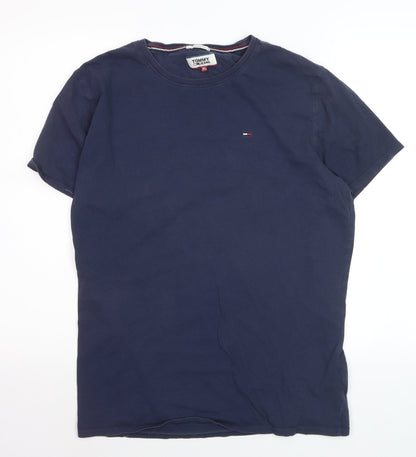 Tommy Jeans Men's Navy Blue XL Regular Fit Cotton T-Shirt