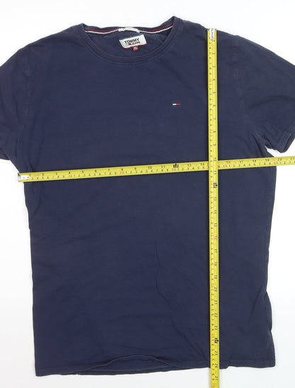 Tommy Jeans Men's Navy Blue XL Regular Fit Cotton T-Shirt