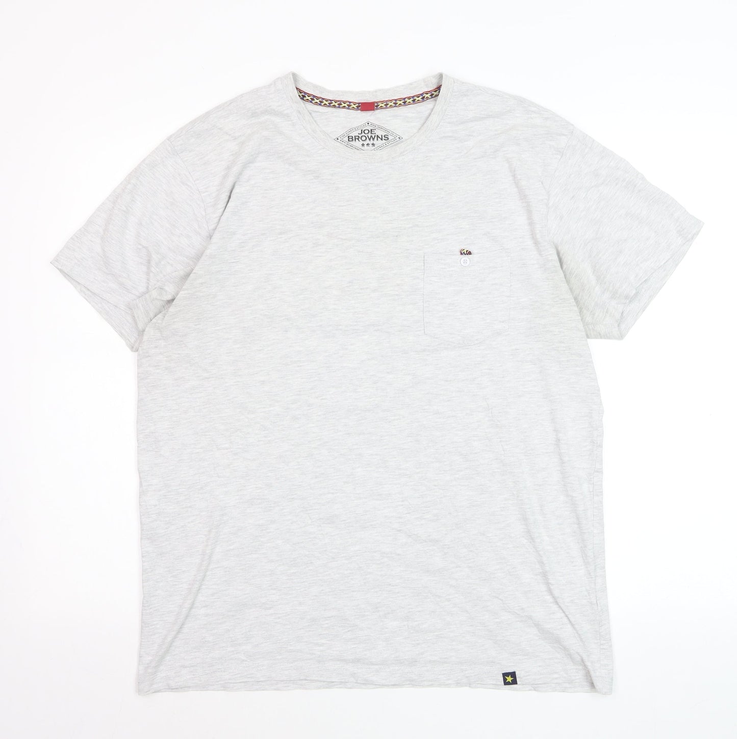 Joe Browns Men's Grey Crew Neck Cotton T-Shirt Size L