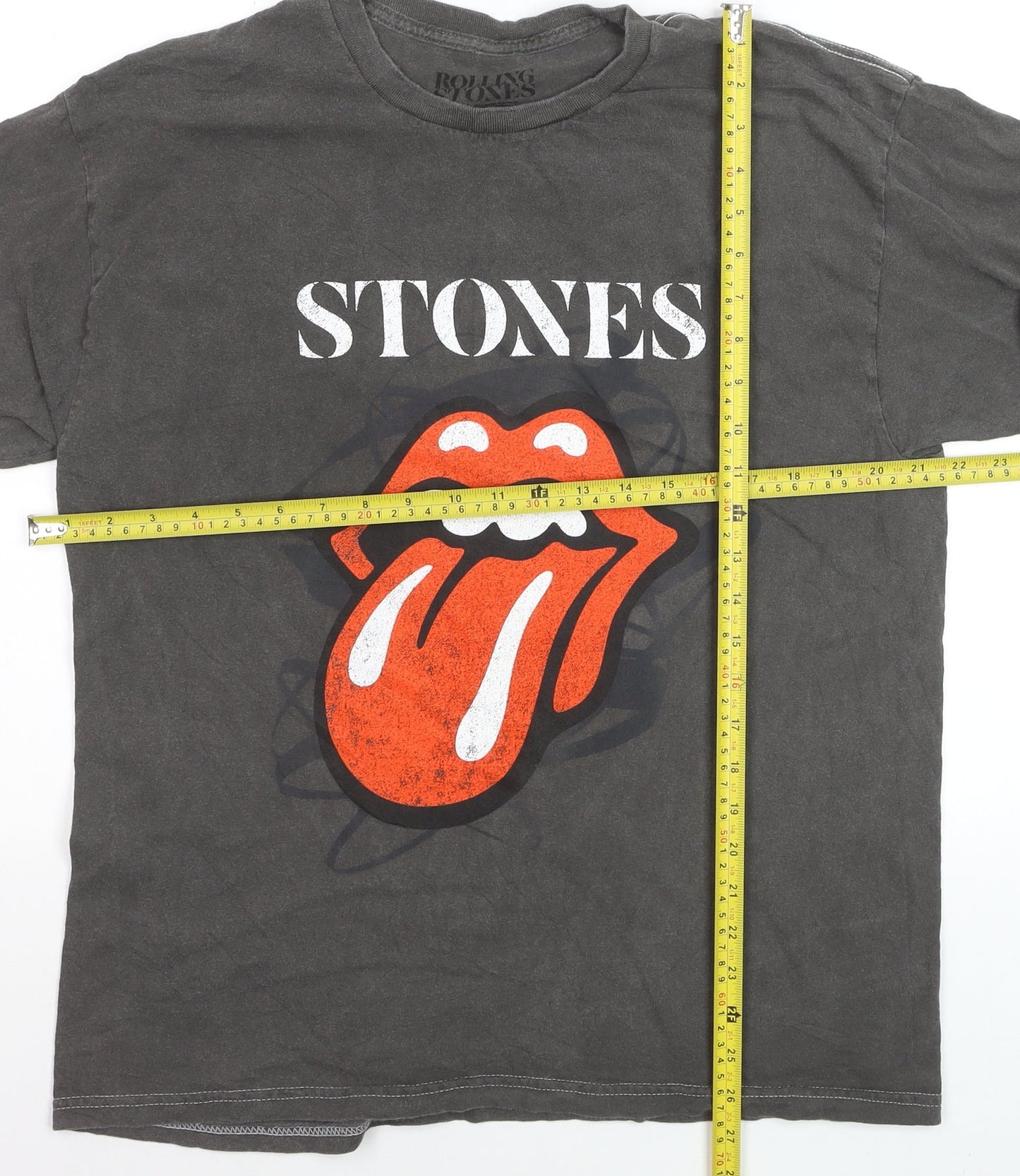 Rolling Stones Men's Grey Band Graphic Short Sleeve T-Shirt M