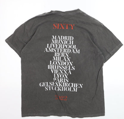Rolling Stones Men's Grey Band Graphic Short Sleeve T-Shirt M