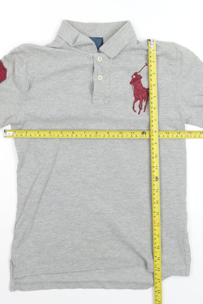 Ralph Lauren Boys Grey Polo Short Sleeve Shirt Size 10-12 Years
