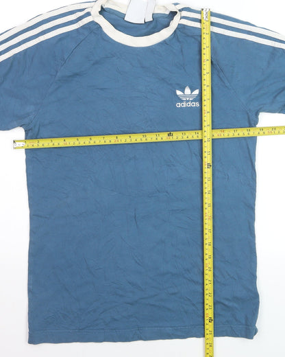 Adidas Men's Blue Crew Neck Short Sleeve Vintage Sports T-Shirt S