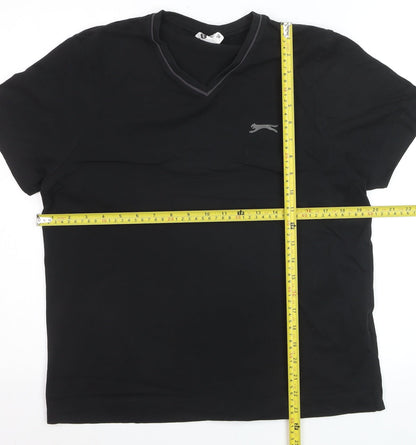 Slazenger Men's Black V-Neck Short Sleeve T-Shirt Size S