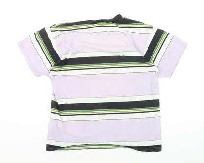 Carhartt Men's Multicoloured Striped Cotton Crew Neck T-Shirt XS
