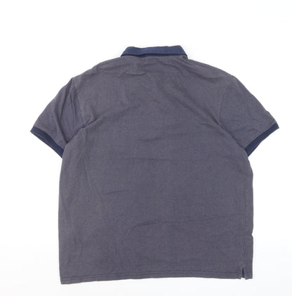 Ben Sherman Men's Blue Geometric Cotton Polo Shirt XL
