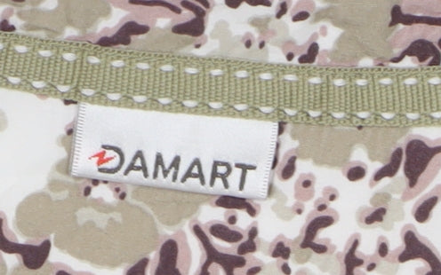 Damart Women's Ivory Floral Trim Collared 3/4 Sleeve Polo Top Size 14