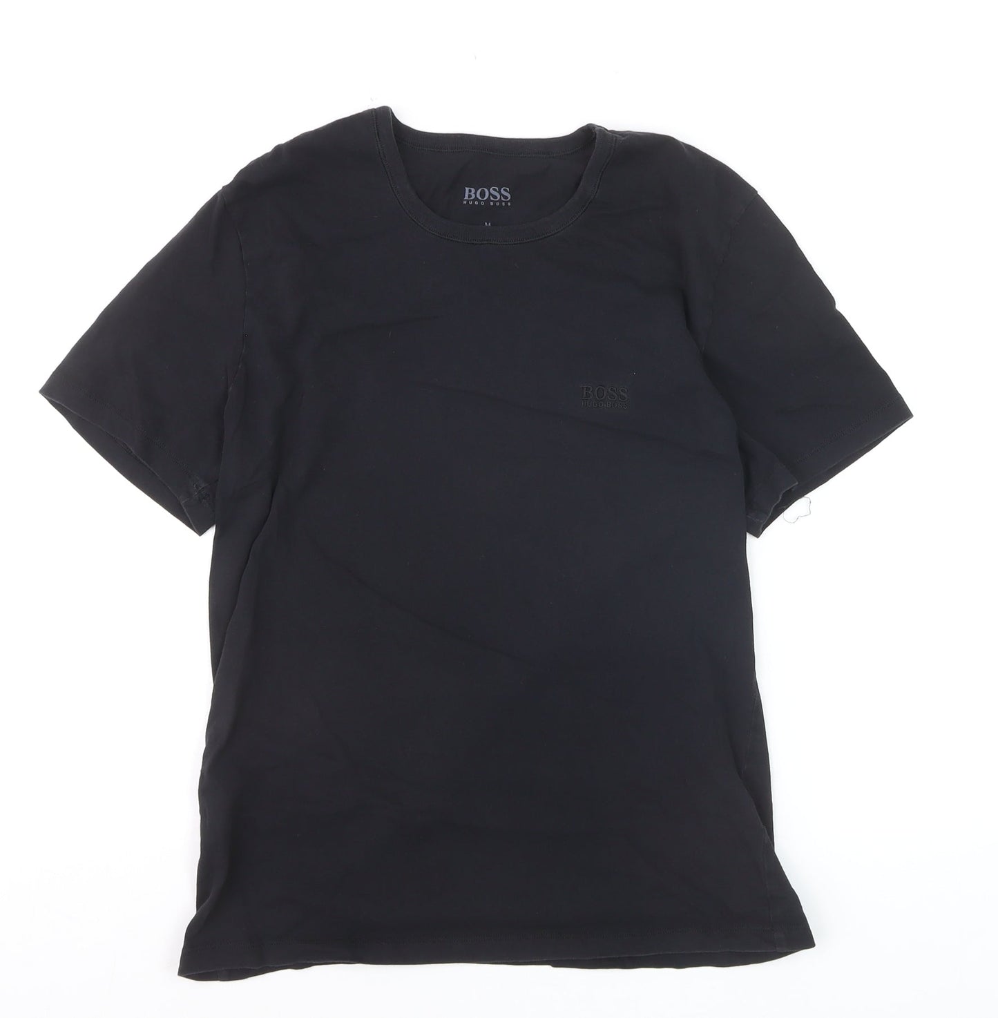 Hugo Boss Men's Black Cotton Crew Neck Short Sleeve T-Shirt M