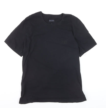 Hugo Boss Men's Black Cotton Crew Neck Short Sleeve T-Shirt M